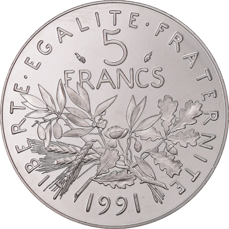 France 5 francs Semeuse - 1991 - BE