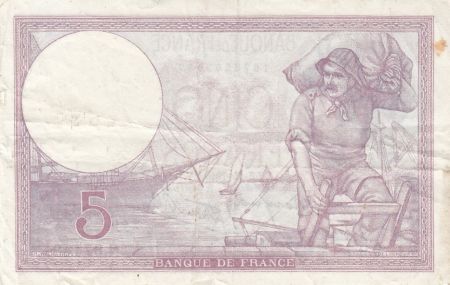 France 5 Francs Violet - 05-12-1940 - Série N.67