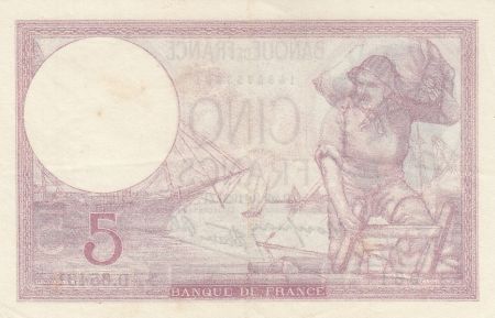 France 5 Francs Violet - 26-10-1939 Série D.65431