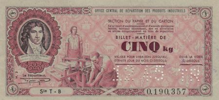 France 5 Kilos - Section du papier et du carton - 1945