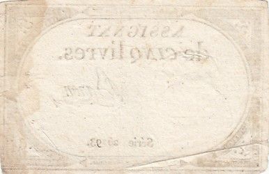 France 5 Livres - 10 Brumaire An II (31.10.1793) - Sign. Baron - Série 26293