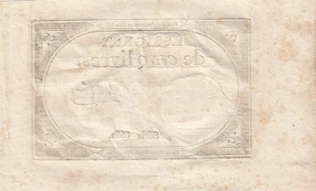 France 5 Livres - 10 Brumaire An II (31.10.1793) - Sign. Bertaut - Serial 8662