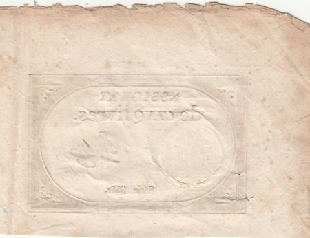 France 5 Livres - 10 Brumaire An II (31.10.1793) - Sign. Emon - Série 8662