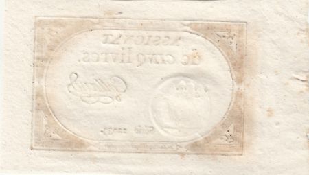 France 5 Livres - 10 Brumaire An II (31.10.1793) - Sign. Galland - Série 22033