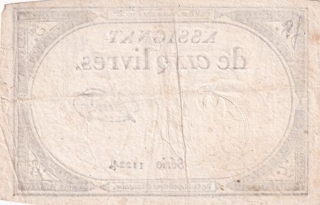 France 5 Livres - 10 Brumaire An II (31.10.1793) - Sign. Goust  - Série 11224