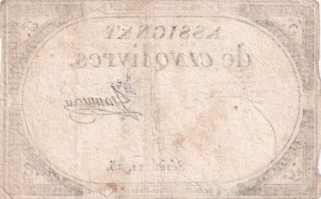 France 5 Livres - 10 Brumaire An II (31.10.1793) - Sign. Jeanneau - Série 11925