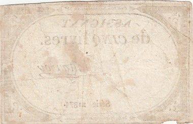 France 5 Livres - 10 Brumaire An II (31.10.1793) - Sign. Mauroy - Série 21374