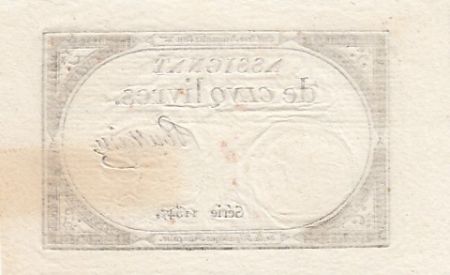 France 5 Livres - 10 Brumaire An II (31.10.1793) - Sign. Poullain - Série 11547