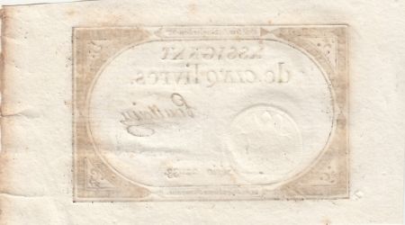 France 5 Livres - 10 Brumaire An II (31.10.1793) - Sign. Poullain - Série 22033