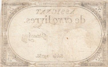 France 5 Livres - 10 Brumaire An II (31.10.1793) - Sign. Yauchy - Série 19755