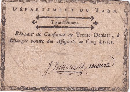 France 5 livres - Département du Tarn - Trente derniers