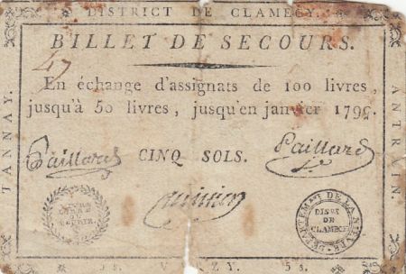 France 5 sols - Tannay - Antouin - Varzy - District de Clamecy - 1792