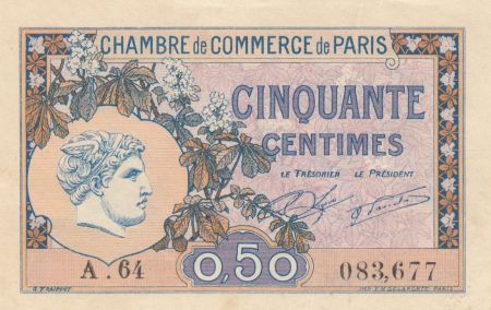 France 50 Centimes - Chambre de Commerce de Paris - 1920-1922 - SUP - Série A.64