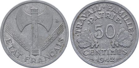 France 50 Centimes - Type Bazor - France 1942 (EC)