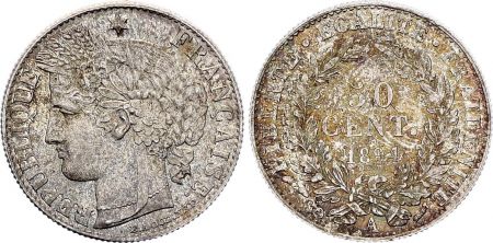 France 50 Centimes Cérès - 1894 A Paris - Argent