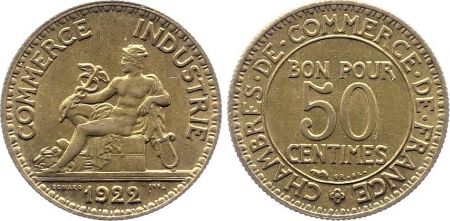 France 50 Centimes Chambre de Commerce - 1922