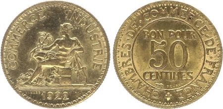 France 50 Centimes Chambre de Commerce - 1922