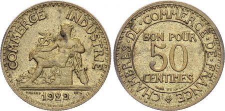 France 50 Centimes Chambre de Commerce - 1929