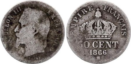 France 50 Centimes Napoléon III Tête Laurée - 1866 BB Strasbourg Argent