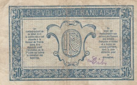 France 50 Centimes Tresorerie aux armees - 1917