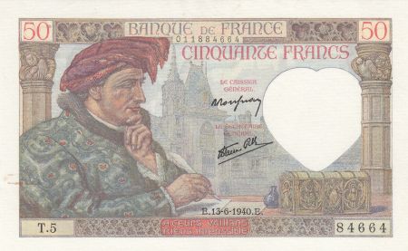 France 50 Francs - Jacques Coeur - 13-06-1940 - Série T.5