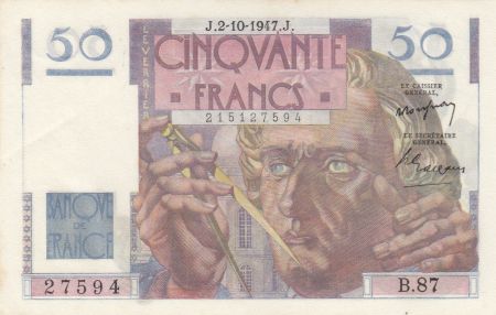 France 50 Francs - Le verrier - 02-10-1947 - Série B.87