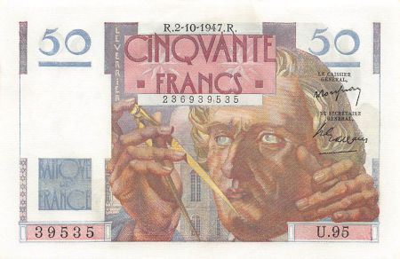 France 50 Francs - Le Verrier - 02-10-1947 - Série U.95