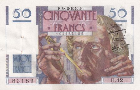 France 50 Francs - Le Verrier - 03-10-1946 - Série U.42