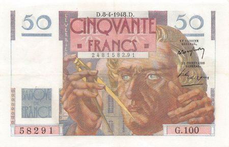 France 50 Francs - Le Verrier - 08-04-1948 - Série G.100