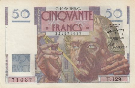 France 50 Francs - Le Verrier - 19-05-1949 - Série U.129