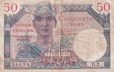 France 50 Francs - Mercure - Trésor Français - 1947 - Série H.2 - TB - VF.31.2