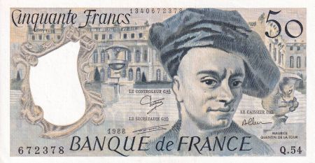 France 50 Francs - Quentin de la Tour - 1988 - Série Q.54 - SPL - F.67.14