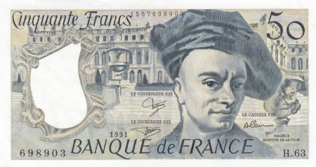 France 50 Francs - Quentin de la Tour - 1991 - Série H.63