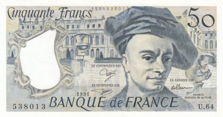 France 50 Francs - Quentin de la Tour - 1991 - Série U.64