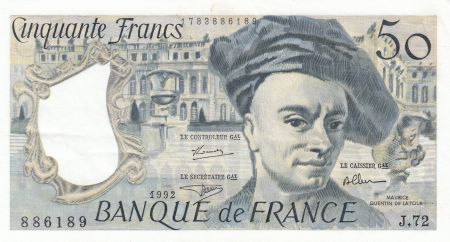 France 50 Francs - Quentin de la Tour - 1992 - Série J.72