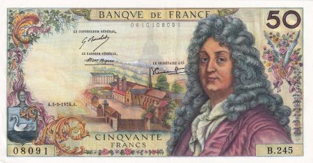 France 50 Francs - Racine - 05-09-1974 - Série B.245