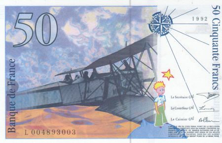 France 50 Francs - Saint-Exupéry - 1992 - Série L.004