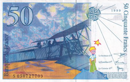 France 50 Francs - Saint-Exupéry - 1999 - Lettre S - F.73.05