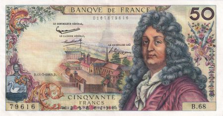 France 50 Francs, Racine - 11-07-1963 - Série B.68