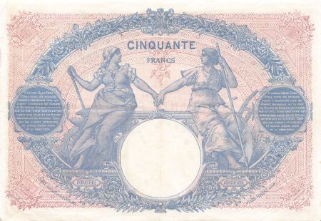 France 50 Francs Bleu et Rose - 05-07-1916 - Série D.6919