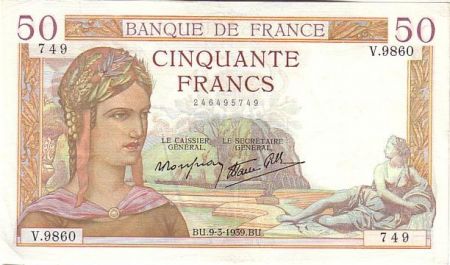 France 50 Francs Cérès - 1939