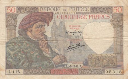 France 50 Francs Jacques Coeur - 11-09-1941 - Série L.116