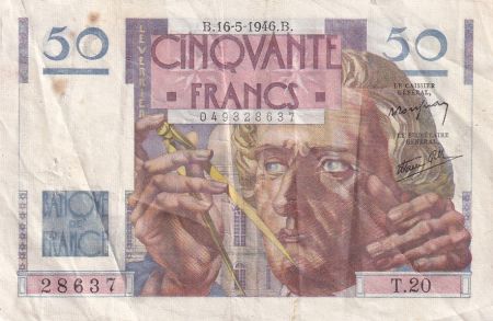 France 50 Francs Le Verrier - 16-05-1946 - Série T.20