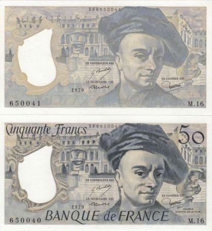 France 50 Francs Quentin de la Tour - 1979 - Fauté Série M.16