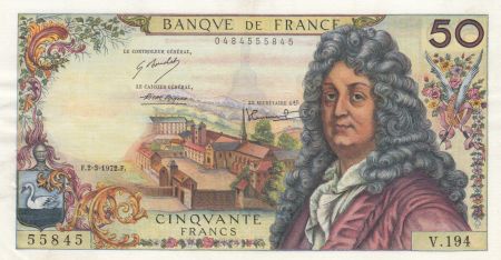 France 50 Francs Racine 02-03-1972 - Série V.194 - SUP+