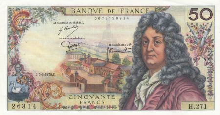 France 50 Francs Racine 05-06-1975 - Série H.271 - SUP+