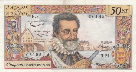 France 50 NF - Henri IV - 02-07-1959  - Série H.21