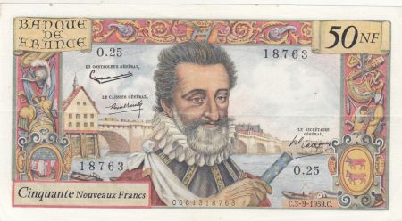 France 50 NF - Henri IV - 03-09-1959 - Série O.25