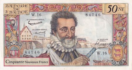 France 50 NF Henri IV - 02-07-1959 Série W.16