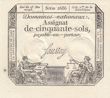 France 50 Sols Liberté et Justice (23-05-1793) - Sign. Saussay - Série 2686